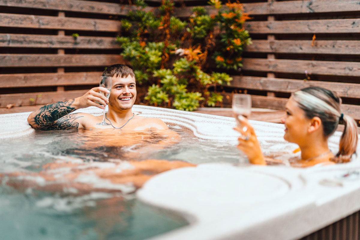 Couple in the hot tub