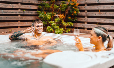 Couple in the hot tub