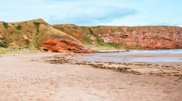 Pease Bay Beach in Berwickshire 