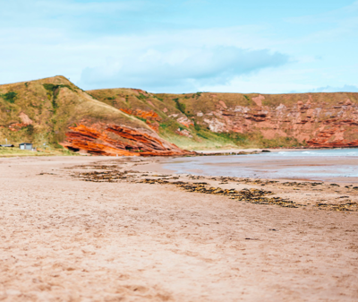 Pease Bay Beach in Berwickshire 