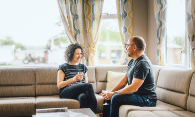 Couple in caravan