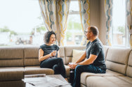 Couple in caravan