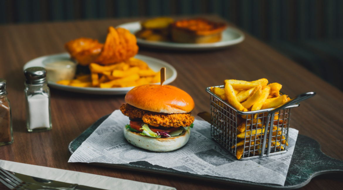 Burger and chips