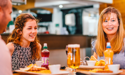 Family enjoying a meal 