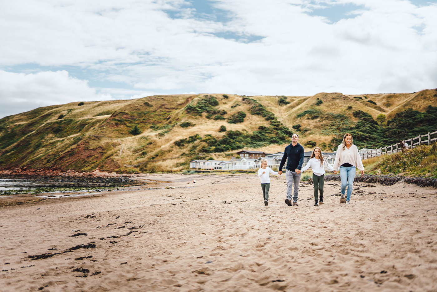Pease Bay Leisure Park family walking 